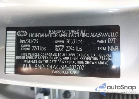 2023 Hyundai Elantra Sel z USA, uszkodzony, nr VIN 5NPLS4AG6PH107707